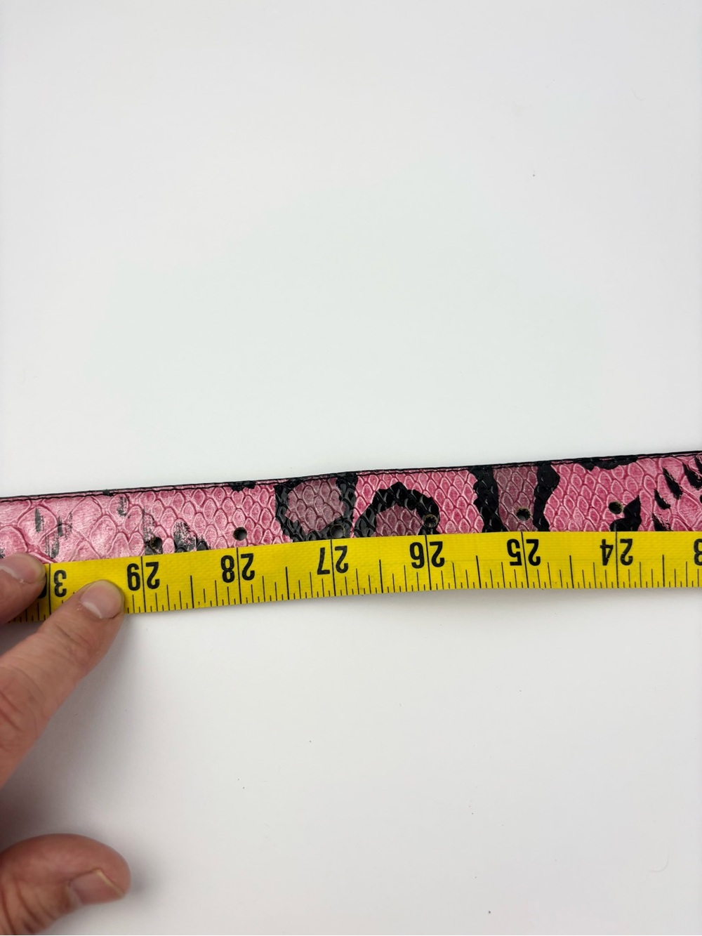 Vintage Pink Snake-Print Belt - Picture 3 of 3